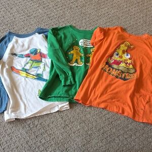 Kids Tees - Snowboarder, Gingerbread, Monster Designs Boys M